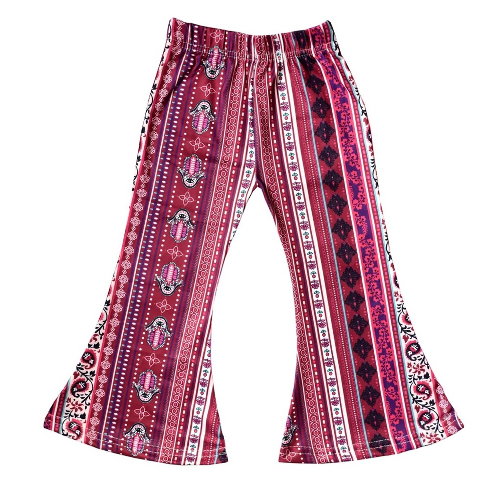 Little Girl's Bell Bottoms - Berry